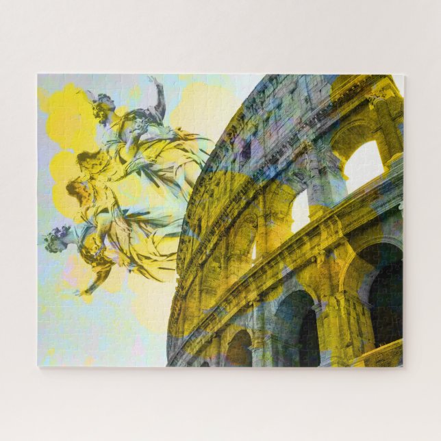 Cool art of Rome elements in trendy way Jigsaw Puzzle (Horizontal)