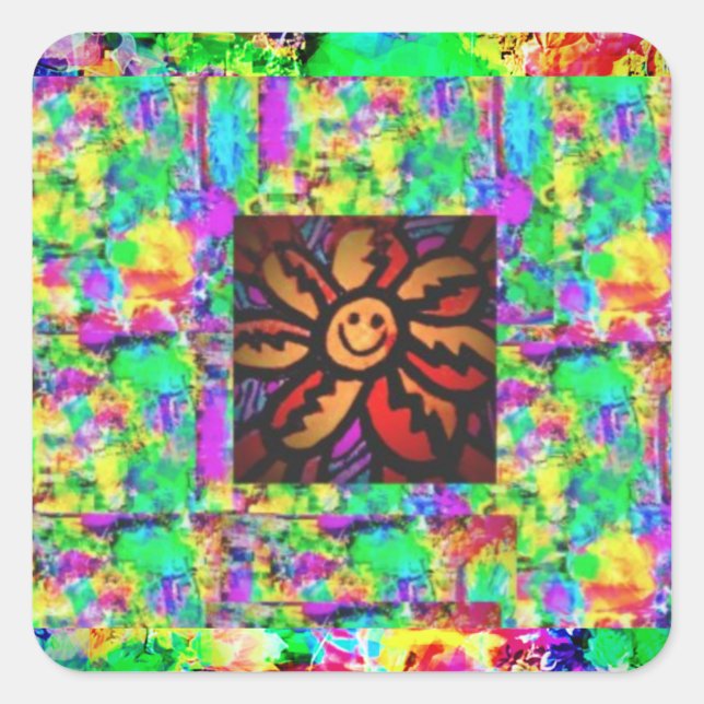 Cool art square sticker (Front)
