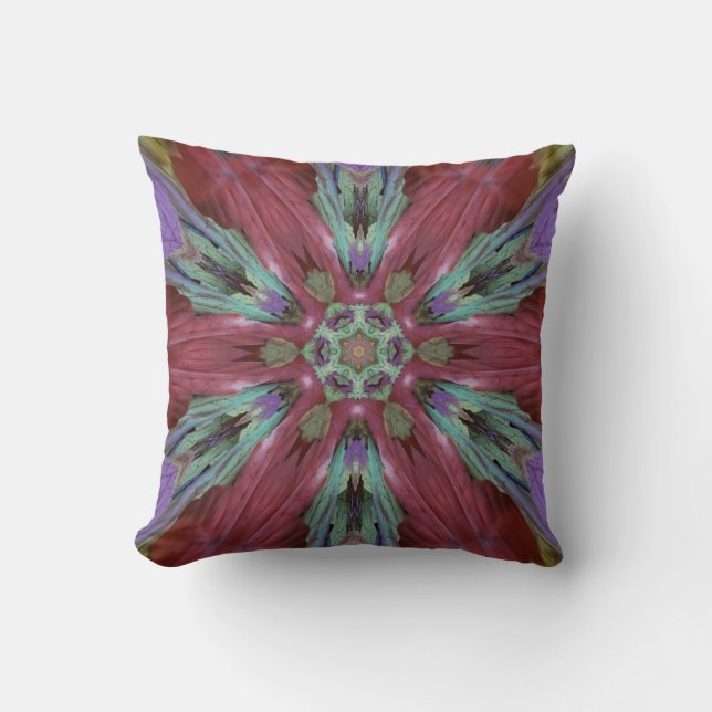 Cool Artistic Burgundy Teal Pattern. Throw Pillow (Front)