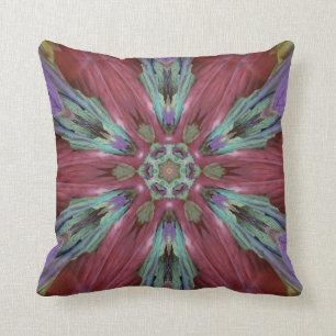 Cool Artistic Burgundy Teal Pattern. Throw Pillow