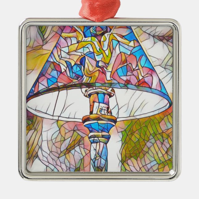 Cool Artistic Stained Glass Lamp Shade Metal Ornament (Front)
