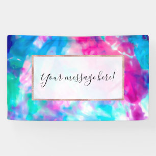 Cool Artsy Girly Purple Pink Blue Tie Dye Pattern Banner