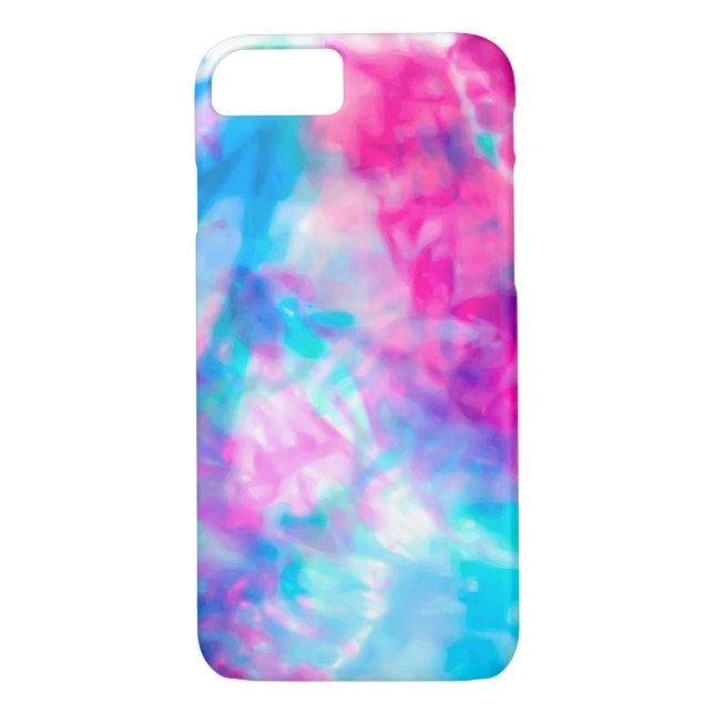 Cool Artsy Girly Purple Pink Blue Tie Dye Pattern Case-Mate iPhone Case (Back)