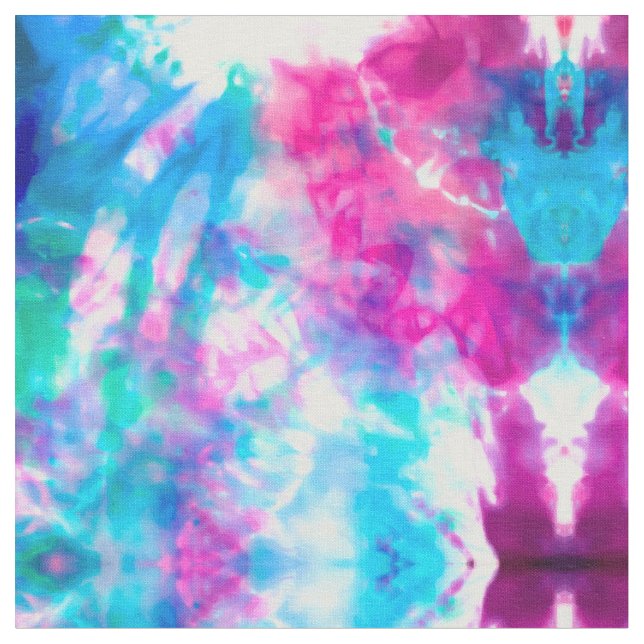 Cool Artsy Girly Purple Pink Blue Tie Dye Pattern Fabric (Close Up)