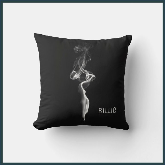 Cool Artsy Modern Black and Grey Smoke Throw Pillow (Creator Uploaded)