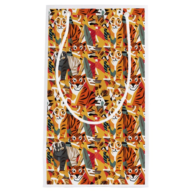 Cool Artsy Tiger Abstrait Générique Sac cadeau (Devant)