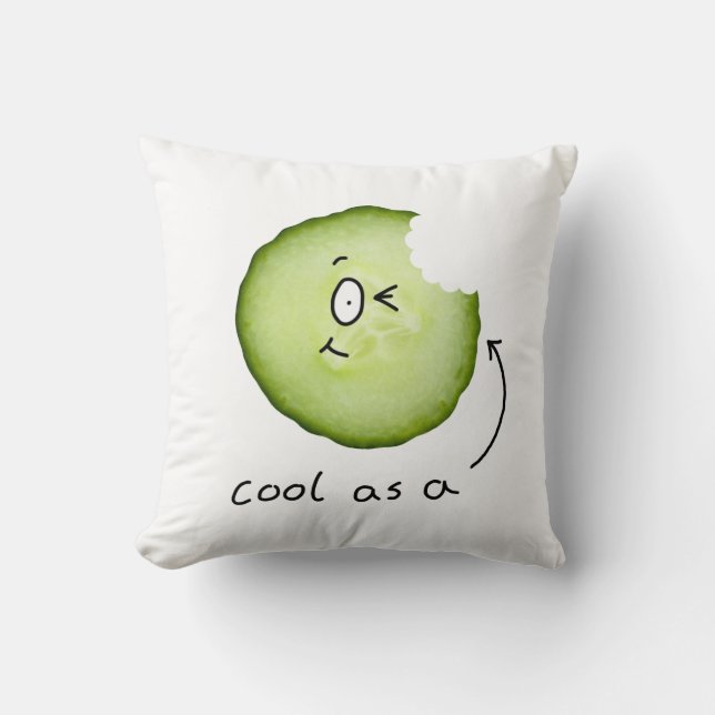 Cool as a cucumber character pillow (Front)