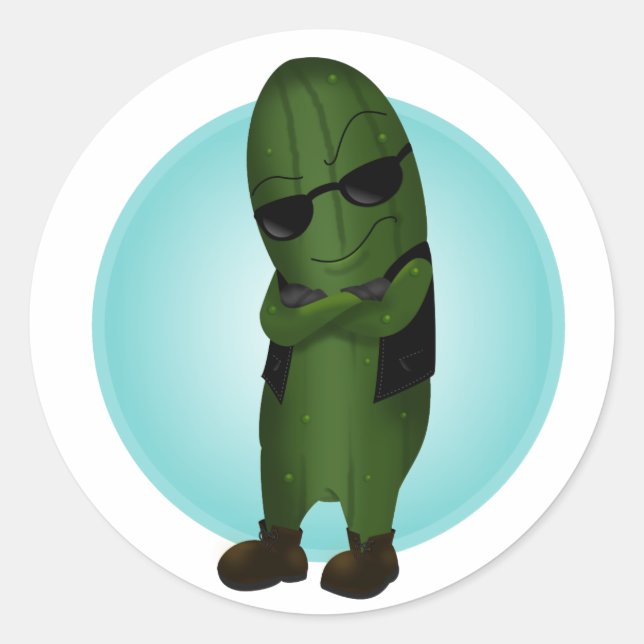 Cool As A Cucumber Classic Round Sticker (Front)