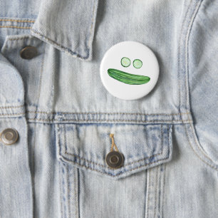 Cool as a Cucumber Funny Watercolor white 2 Inch Round Button