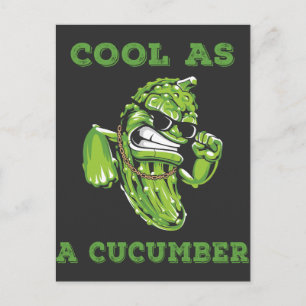 Cool As a Cucumber Gangster Pickle Vegetables Postcard