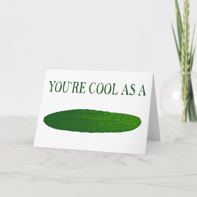 Cool as a Cucumber Vegetable Birthday Card (Front)