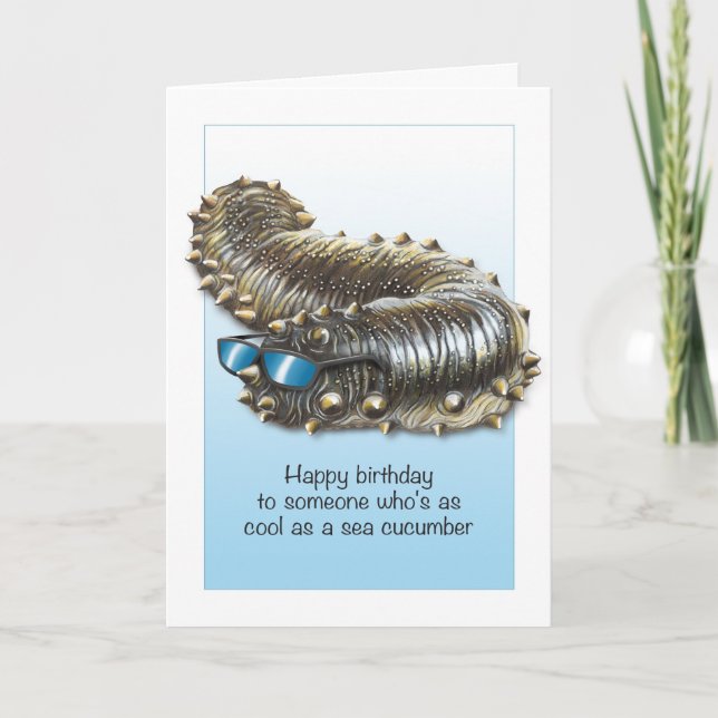 Cool as a Sea Cucumber Birthday Card (Front)