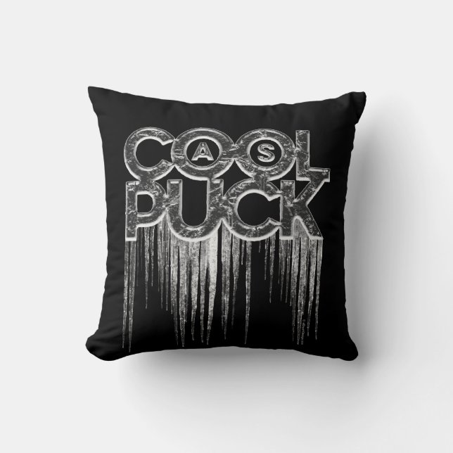 Cool As Puck Throw Pillow (Front)