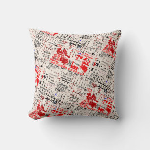 Cool Asian Torn Peeled Billboard Wall Throw Pillow