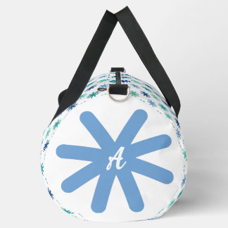 Cool AsteriskS Ocean Colours Initial On White Larg Duffle Bag