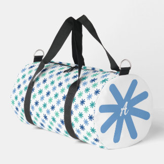 Cool AsteriskS Ocean Colours Initial On White Smal Duffle Bag