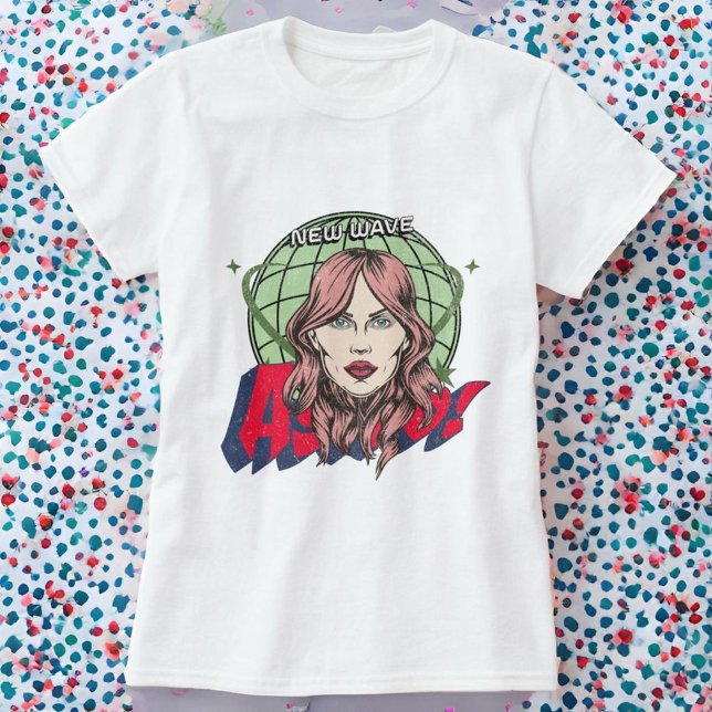 Cool Astro Cartoon face and planet White women T-Shirt (Creator Uploaded)