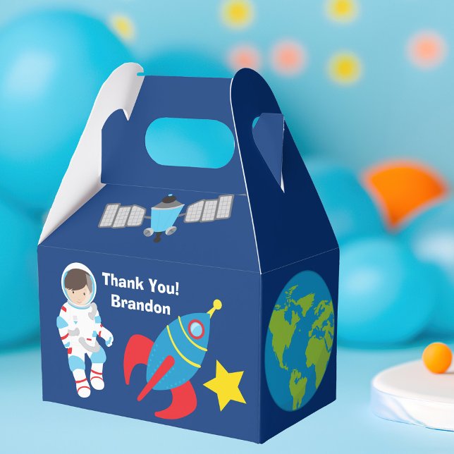 Cool Astronaut Outer Space Birthday Party Favor Box (Creator Uploaded)