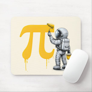 Cool Astronaut Painting Pi Symbol Pi Day Mouse Pad