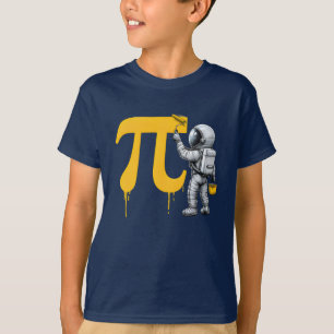 Cool Astronaut Painting Pi Symbol Pi Day T-Shirt
