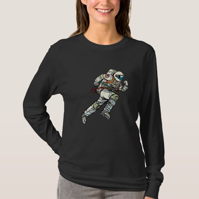 Cool Astronaut Running  Graphic Tees & Cool Design (Front)
