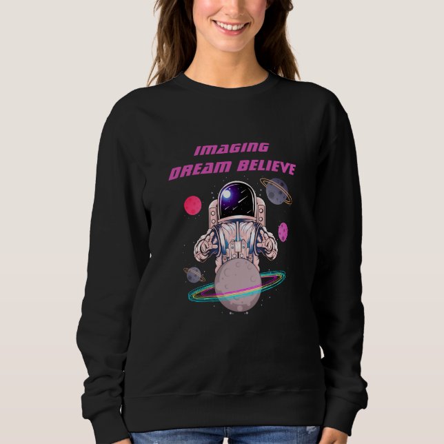 Cool Astronaut Space Star Planets Sweatshirt (Front)