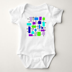 Cool Atomic Rectangles Baby Bodysuit