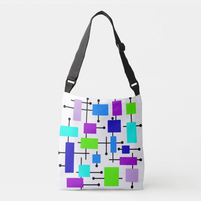 Cool Atomic Rectangles Crossbody Bag (Front)