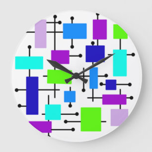 Cool Atomic Rectangles Large Clock