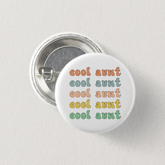 Cool Aunt Modern Retro Cute Gifts for Auntie 1 Inch Round Button (Front & Back)