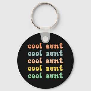 Cool Aunt Modern Retro Cute Gifts for Auntie Keychain