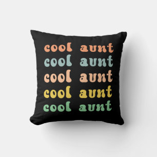 Cool Aunt Modern Retro Cute Gifts for Auntie Throw Pillow