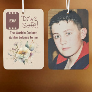 Cool Auntie add photo drive safe floral burgundy Air Freshener