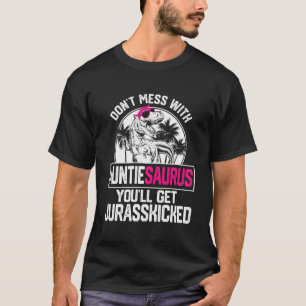 Cool Auntiesaurus Dinosaur T Rex Cute Mother'S Day T-Shirt