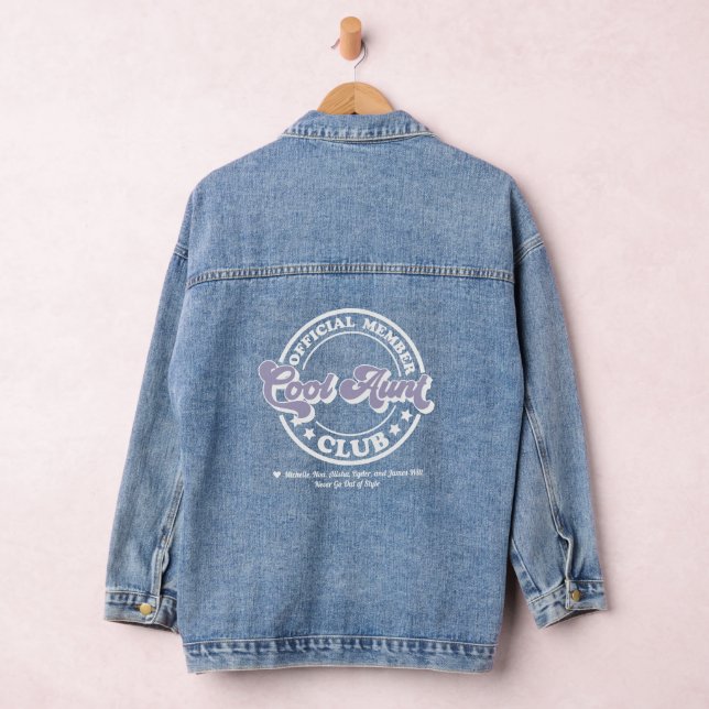 Cool Aunts Club Personalized Kids Names Denim Jacket (Hangar)