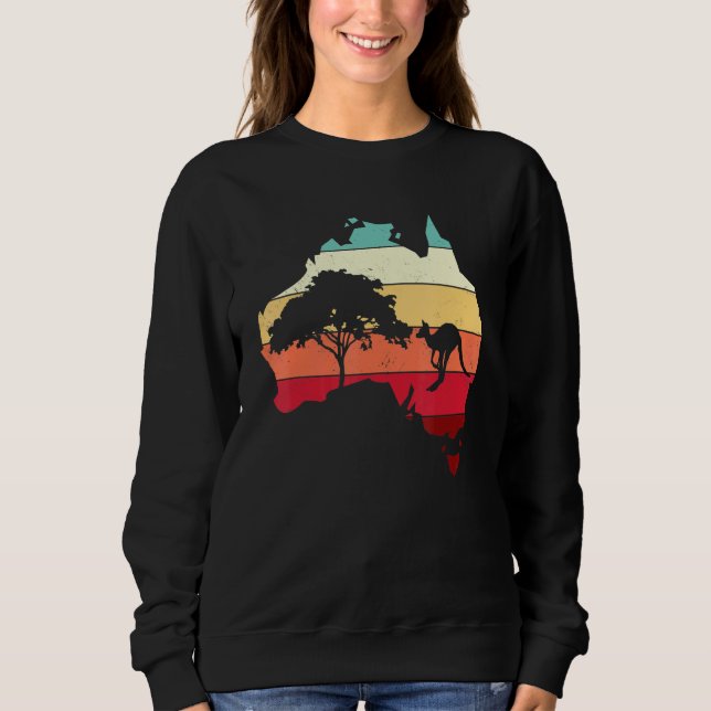Cool Australia Map Kangaroo Rainbow Australian Aus Sweatshirt (Front)