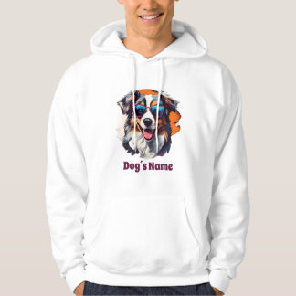 Cool Australian Shepherd With Sunglasses Hoodie