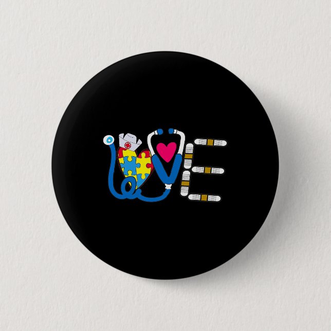 Cool Autism Awareness Day Design  2 Inch Round Button (Front)