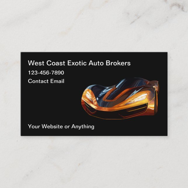 Cool Auto Broker Business Cards (Front)