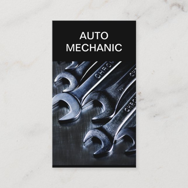 Cool Auto Mécanique Simple Cartes de visite (Devant)