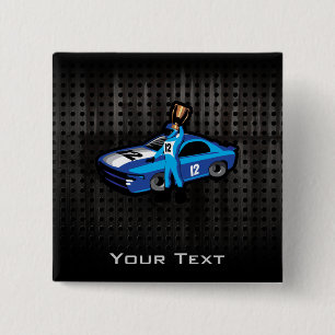 Cool Auto Racing 2 Inch Square Button