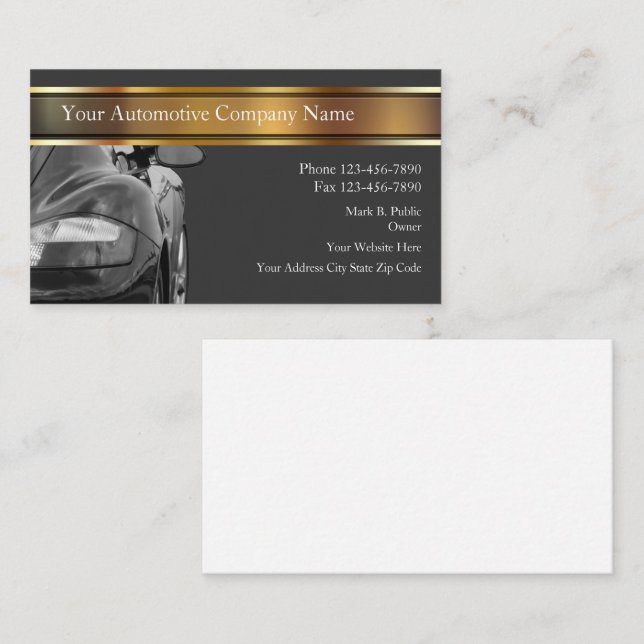 Cool Automotive Business Cards (Front/Back)
