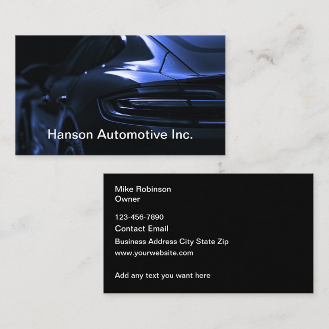 Cool Automotive Business Cards Design (Front/Back)