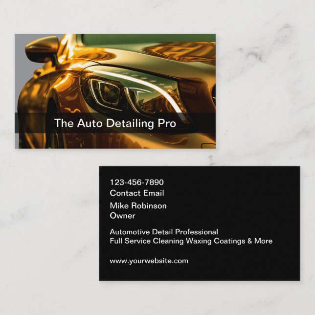 Cool Automotive Detailing Services Business Cards (Front/Back)