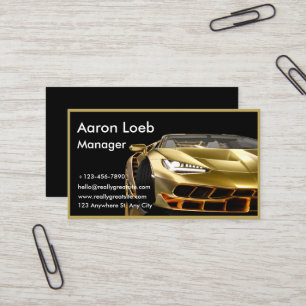 Cool Automotive golden car Detailing Business Card