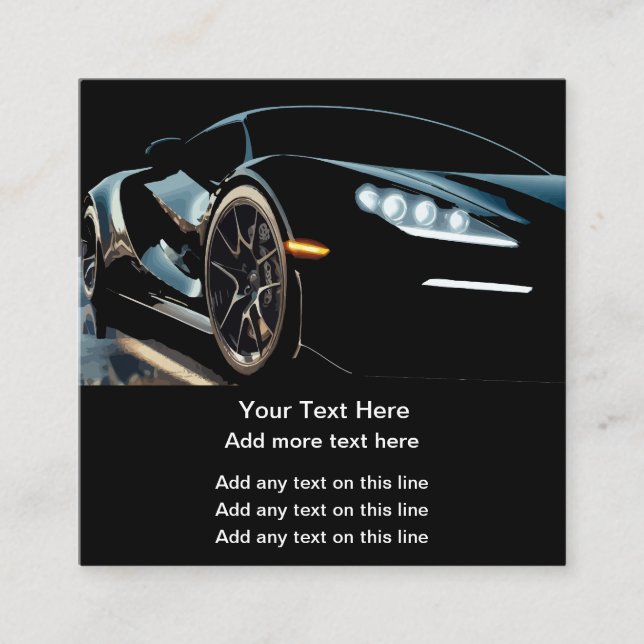 Cool Automotive Theme Business Cards Template (Front)