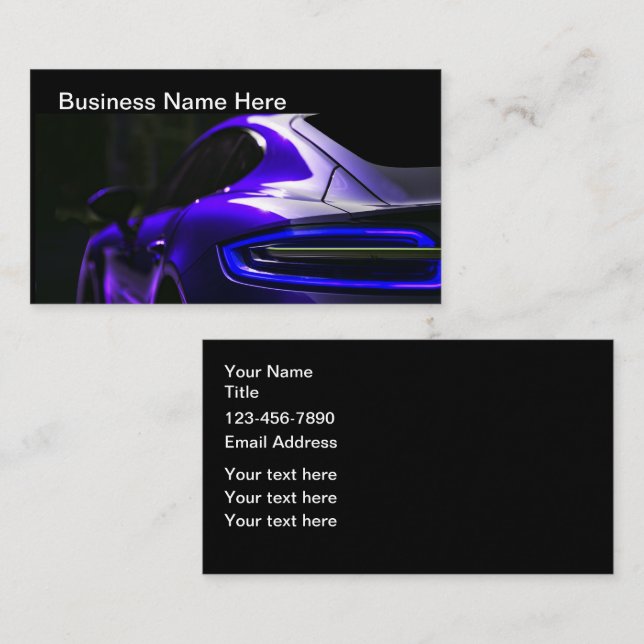 Cool Automotive Unique Business Cards (Front/Back)