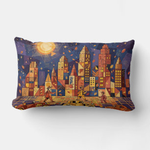 Cool Autumn In The Big City Lumbar Pillow