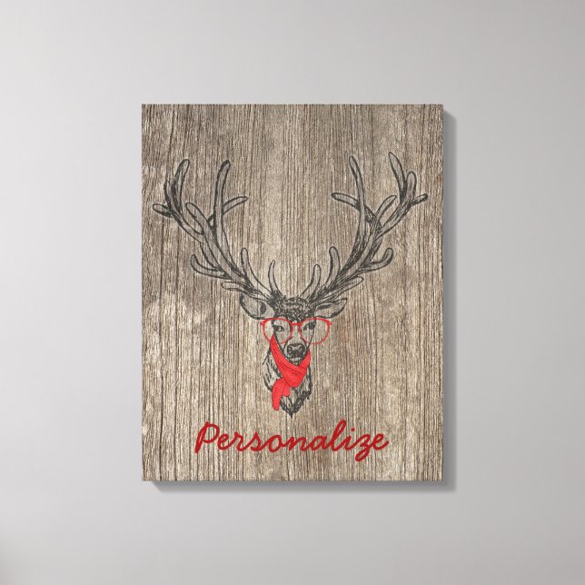 Cool awesome funny trendy deer sketch canvas print (Front)