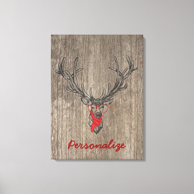 Cool awesome funny trendy deer sketch canvas print (Front)